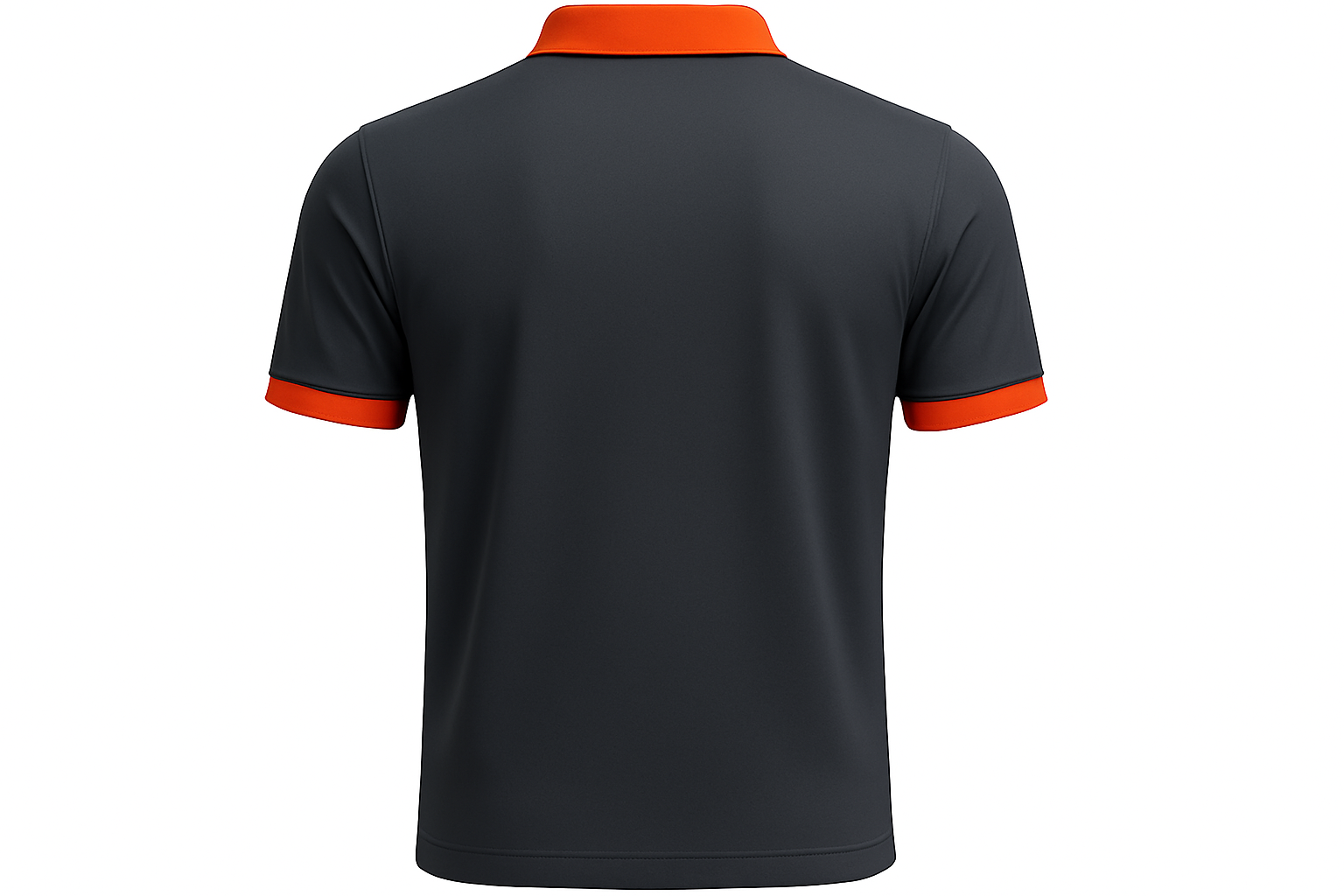 Playera de Golf en negro con detalles naranja - Dry Fit