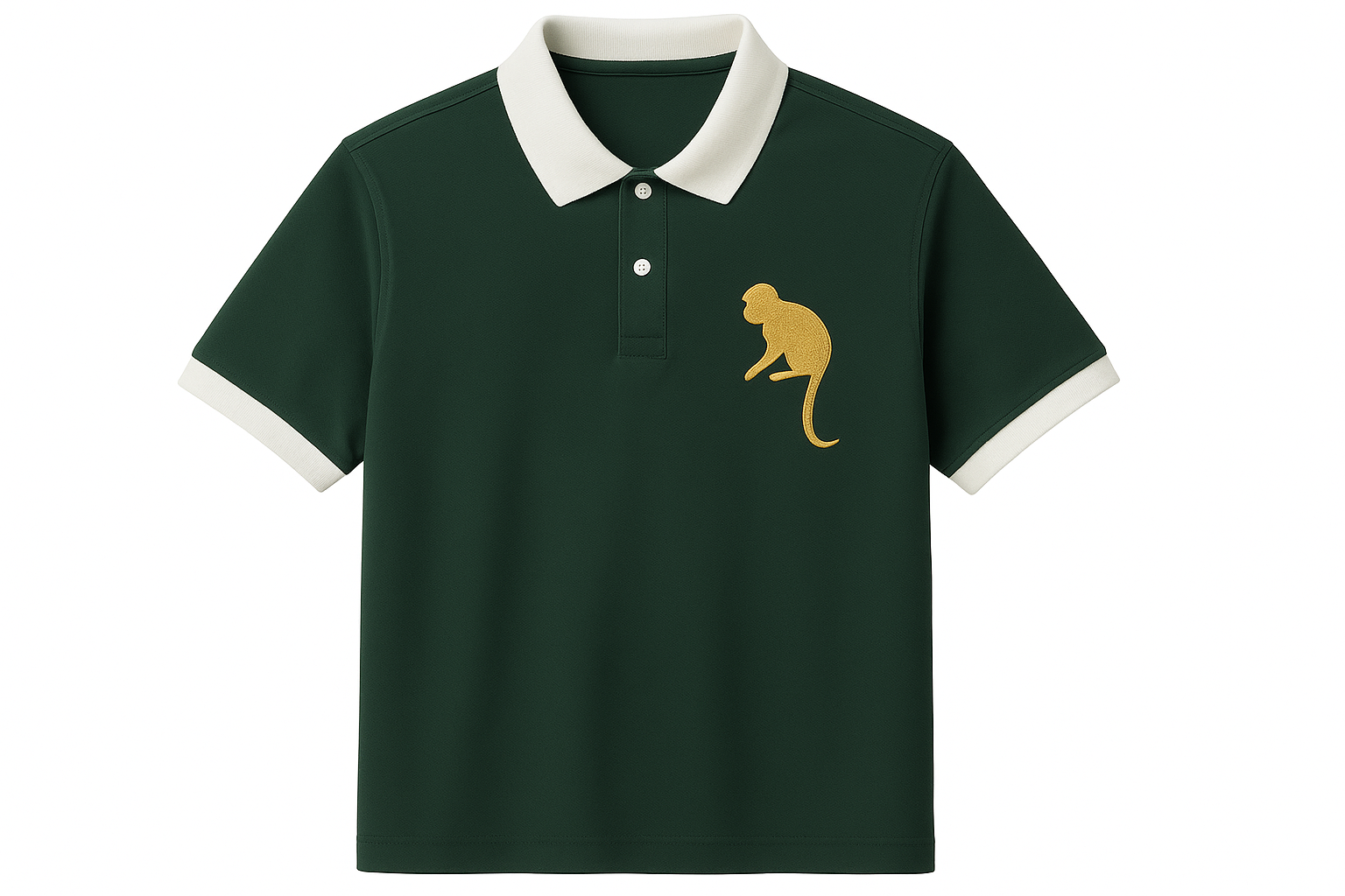 Premium Golf Polo - Forest Green with White Details